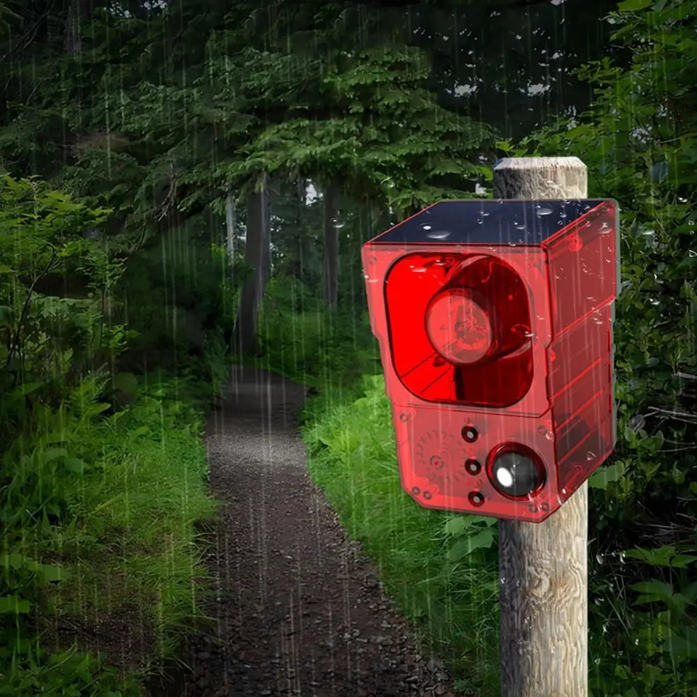 Solar Energy Solar Powered Alarm Audible and Visual Alarm Strobe Solar Anti-theft Device LED Sound Recording