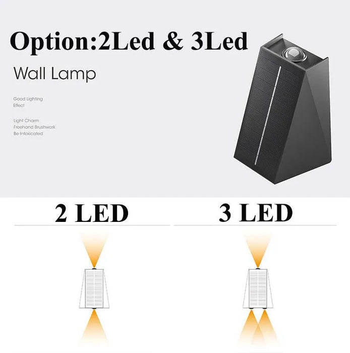 Solar Wall Lights Outdoor Garden Lighting External Solar Powered Led Outdoor Lamp Wall Sconces Yard and Garden Decors Decoration