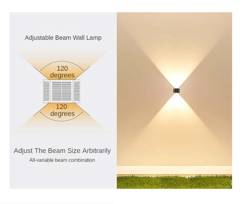 Solar Wall Lights Outdoor Garden Lighting External Solar Powered Led Outdoor Lamp Wall Sconces Yard and Garden Decors Decoration