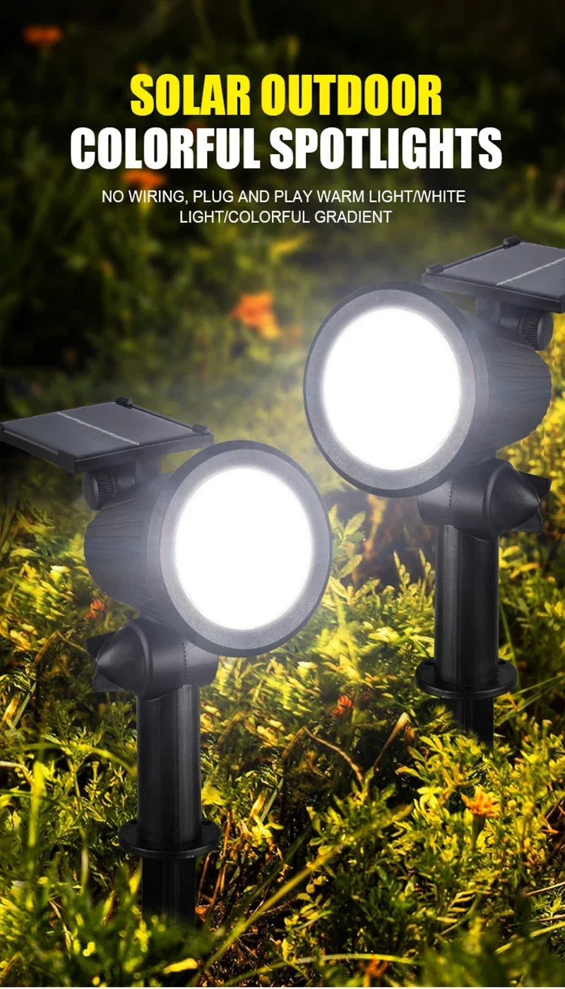 Solar Pathway Light Outdoor Waterproof Bright Monocrystalline Silicon Garden Decorate Light 9 LED Landscape Lamp for Yard Fenced