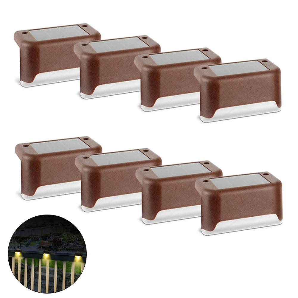 4/8/12/16pcs Solar LED Lights Outdoor Garden Light Deck Lamp Solar Stairs Light Waterproof Solar Step Lamp Patio Garden Decor