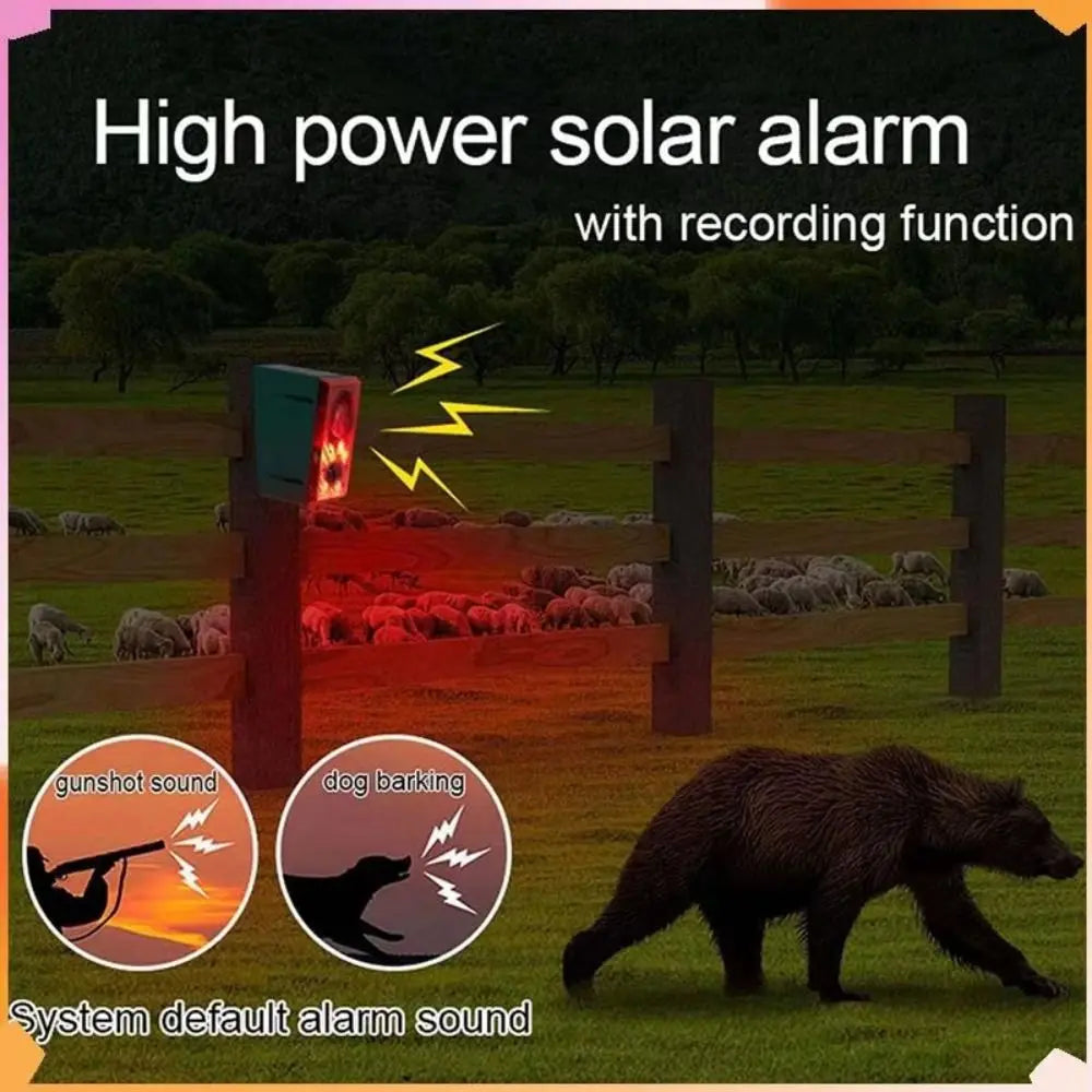 Solar Energy Solar Powered Alarm Audible and Visual Alarm Strobe Solar Anti-theft Device LED Sound Recording