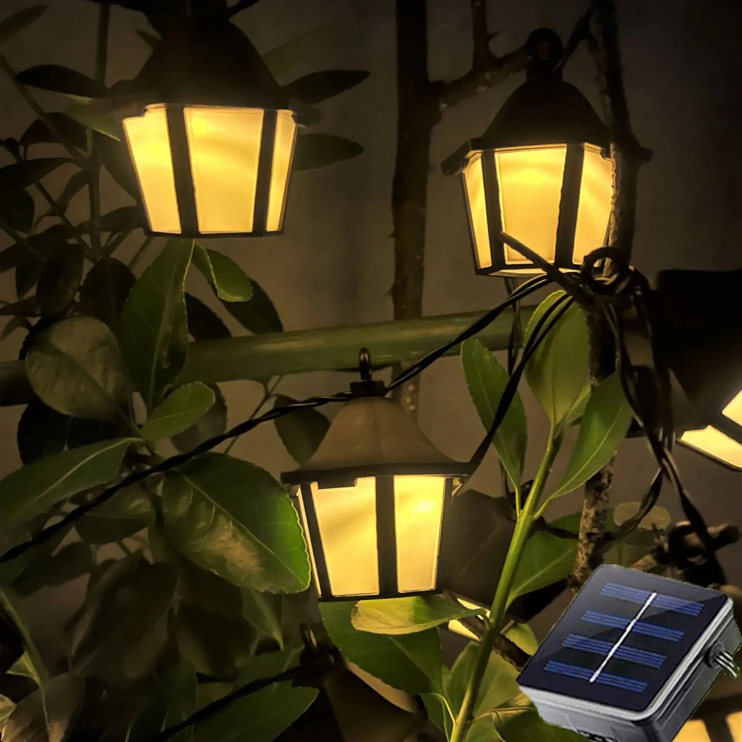 Outdoor Solar String Lights 5m 20 Lanterns Waterproof Decor Patio Lamp Christmas Backyard Deck Fence Courtyard Sun Fairy Light