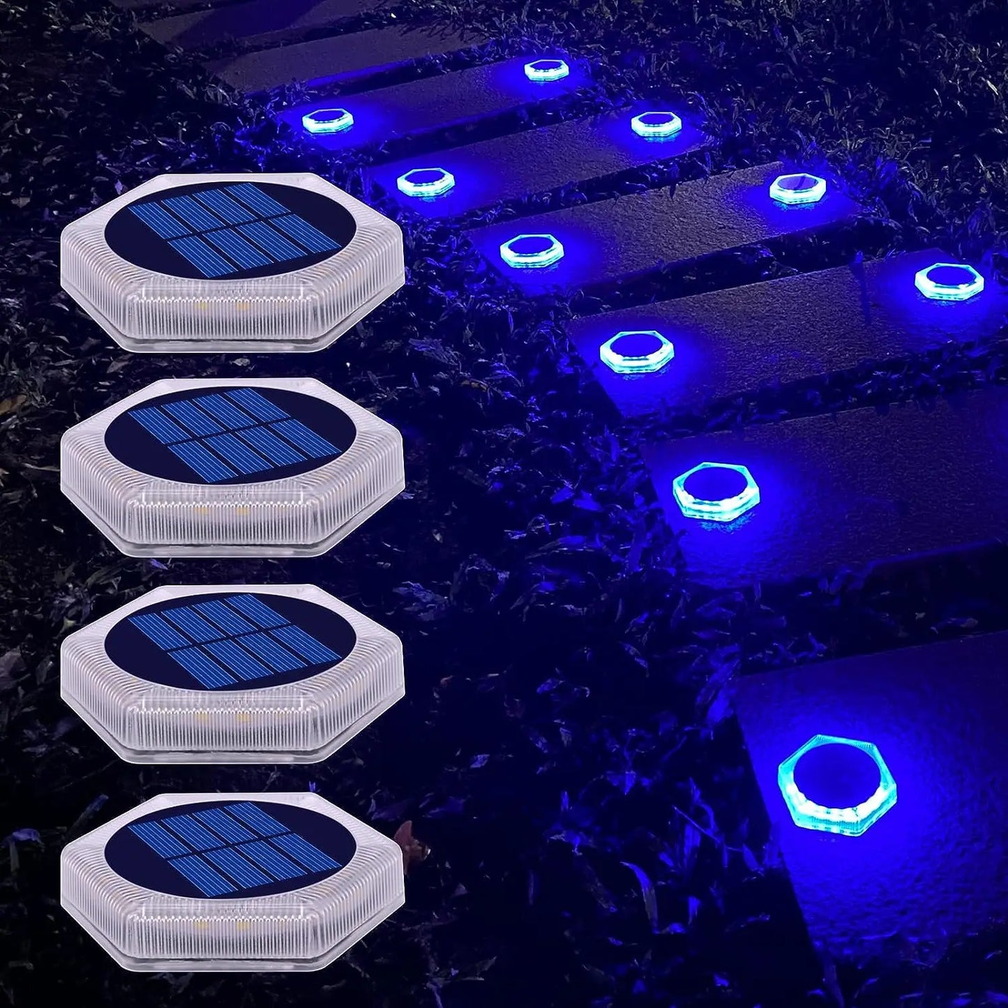Solar Deck Lights Fence Post Solar Lights for Patio Pool Stairs Step and Pathway Deck Lights Solar Powered Outdoor Lights