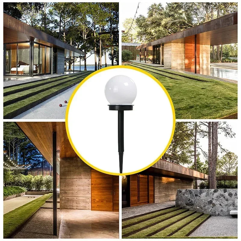 Solar Garden Light Panel LED Round Ball Outdoor Waterproof Decorative Energy Powered for Street Courtyard Landscape Lamp Path