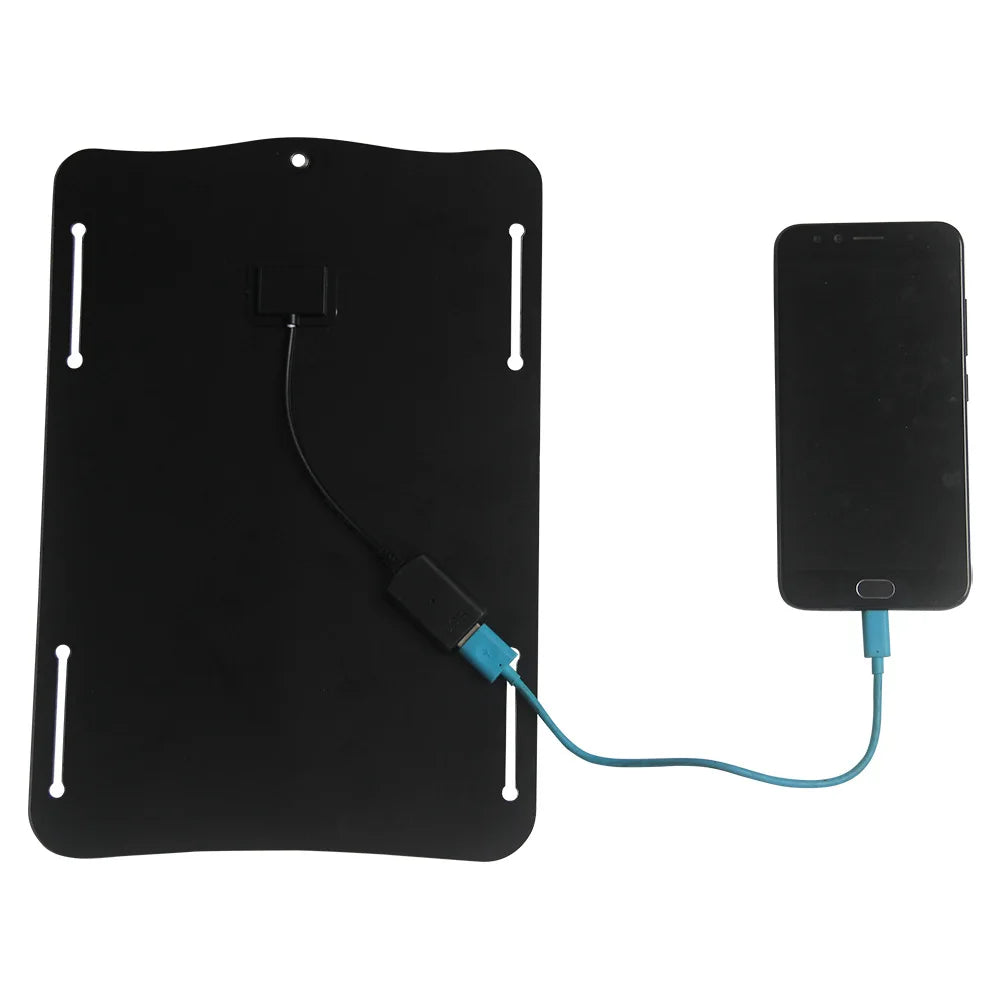 10W 5V Solar Panel Power Bank Charger Portable Phone Charger for Outdoor Emergency Solar Battery Panel Kit with USB Output Black