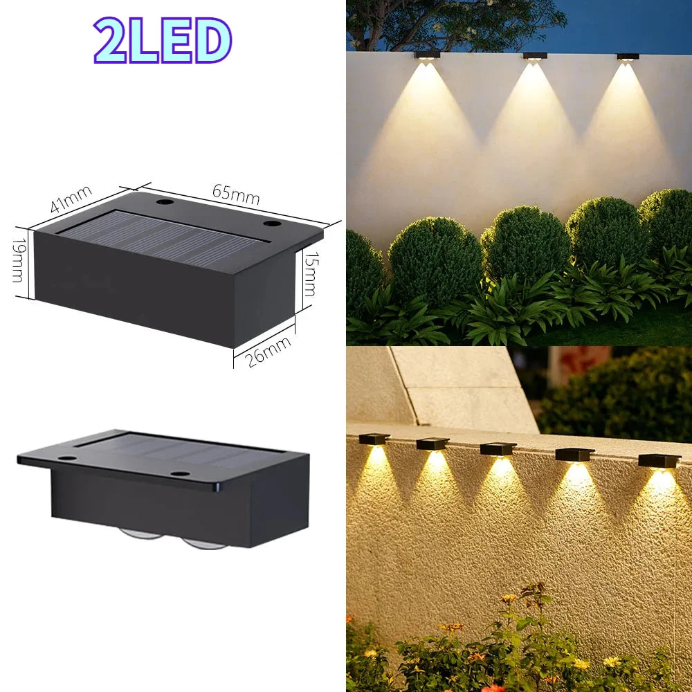 Solar Step Lights Solar Fence Lights Outdoor Waterproof LED Wall Lamps Deck Lights for Stair Fence Step Walkway Patio Garden