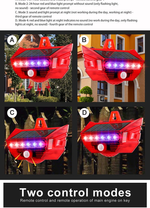 Sound And Light Alarm Solar Wireless Infrared Sensor Home Anti-theft Sound And Light Alarm For Farm Gardens Factory Warehouse