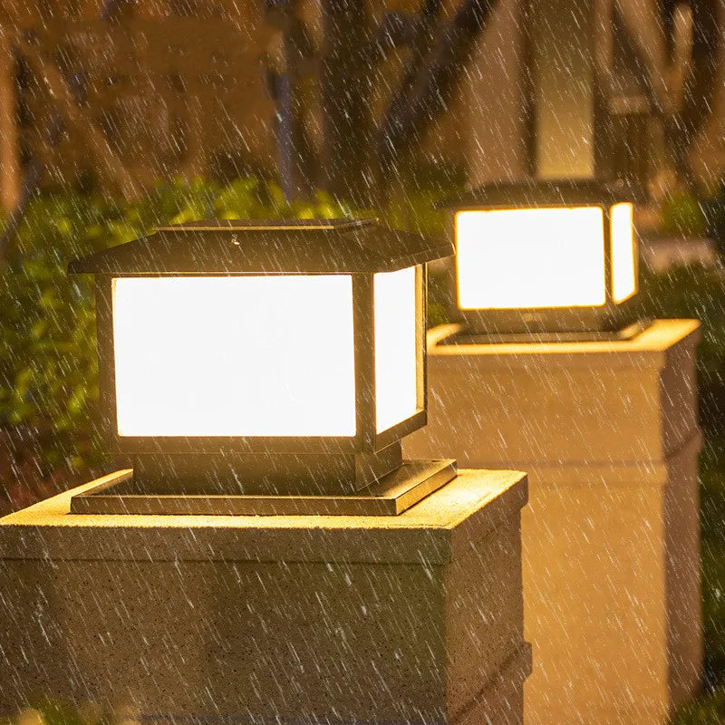 Nordic Solar LED Post Lights Solar Powered Fence Street Light IP65 Waterproof Landscape Pillar Lamp Garden Christmas Decoration