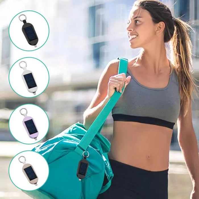 Solar Power Bank Pocket Power Bank Solar Keychain Charger Fast Charging Wireless Charger Portable External Power Bank Keychain