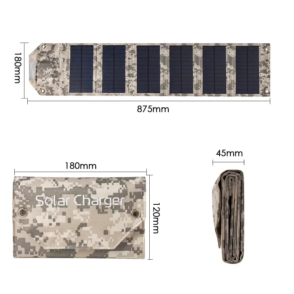 100W 80W 60W Foldable Solar Panel 5V USB Portable Folding Bag Battery Charger for Phone Outdoor Camping Waterproof Power Bank