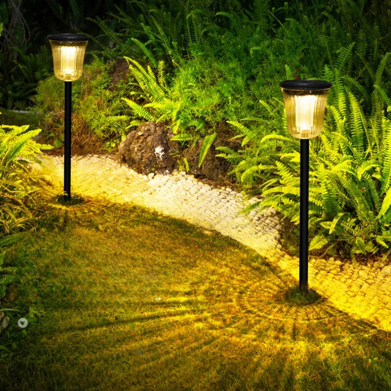 Solar Outdoor Lights New Garden Lamps Powered Waterproof Landscape Path for Yard Backyard Lawn Patio Decorative LED Lighting