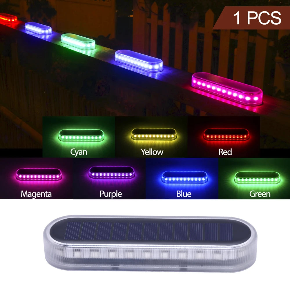 Solar Deck Lights Outdoor Waterproof LED Step Sidewalk Stair Garden Light IP68 Auto On/Off Solar Powered Dock Driveway Lighting