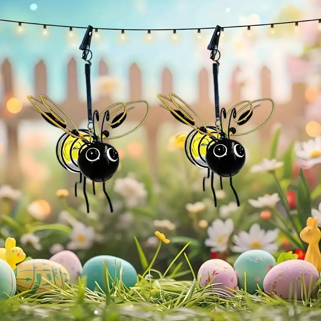 Solar Bees Lights Outdoor 2025 , Christmas, Yard, Patio, Porch (yellow-2pcs)