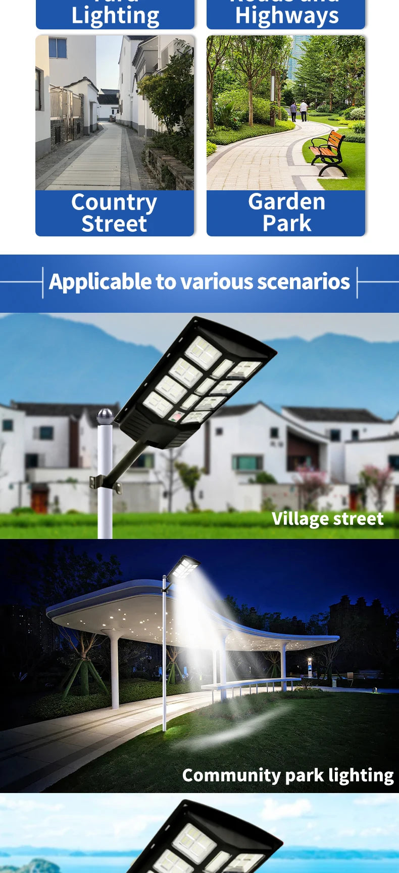 2025 New Solar Street Light 300W Waterproof IP65 Outdoor Motion Sensor LED Lamp with Remote Control for Garden Yard Pathway