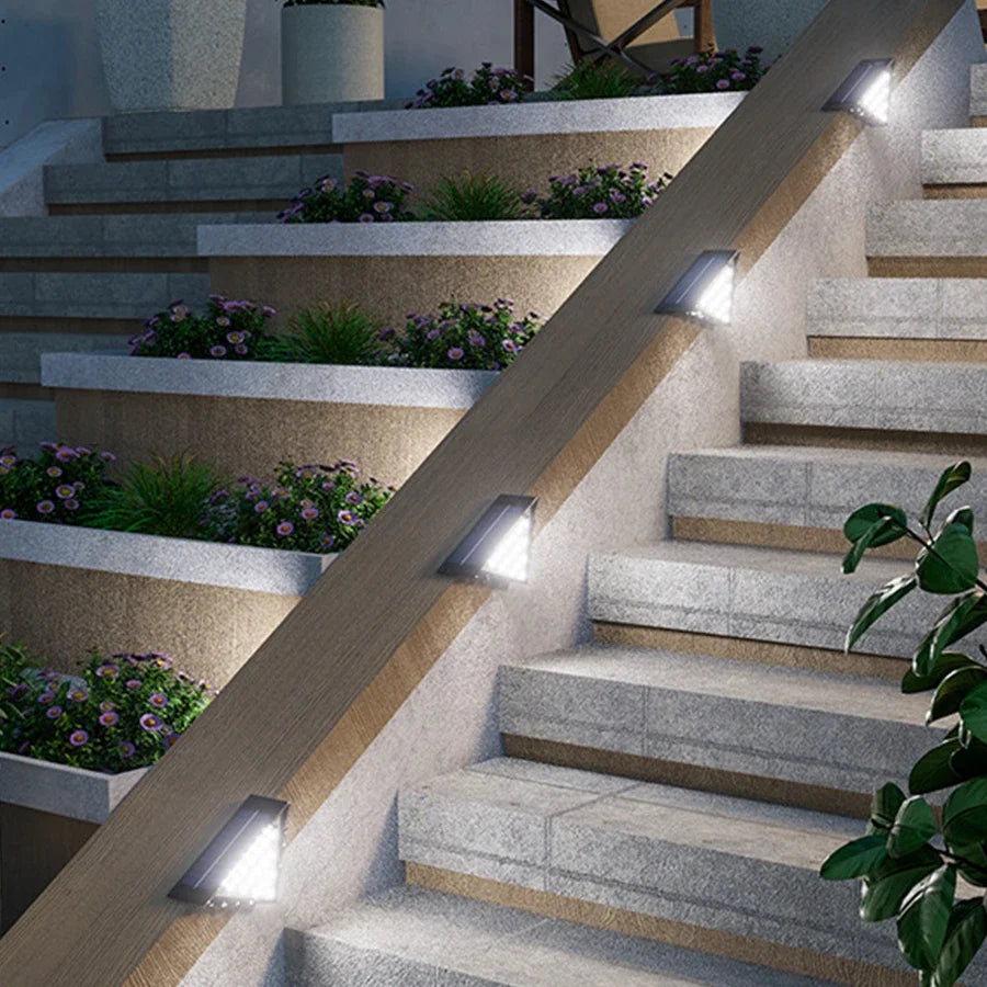 1/2/4PCS Solar Deck Lights Outdoor Step Fence Lights Waterproof Solar Lamp for Railing Stairs Pathway Garden Light Decoration