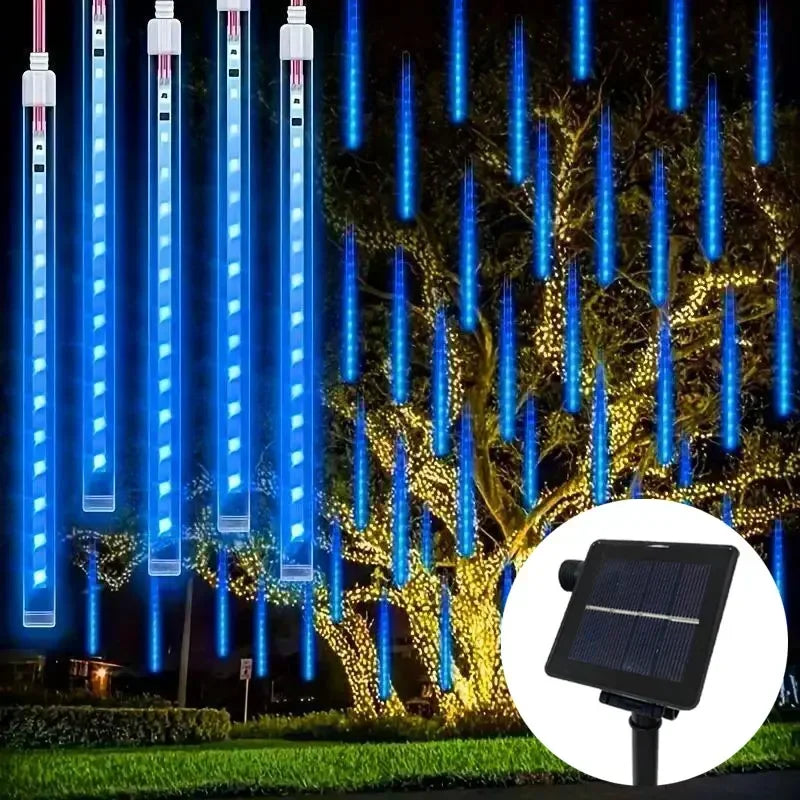 LED Meteor Shower String Light Christmas Wedding Party Solar Garland Lamp Summer Garden Decoration Festoon Solar Outdoor Lights