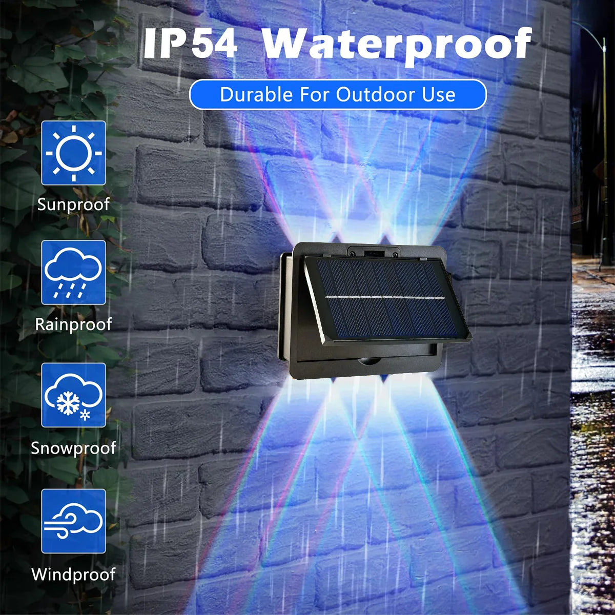 Solar Fence Lights IP54 Fence Solar Light Outdoor Fence Light for Outside Backyard/Railing/Step/Patio/Stair Railings and Wall