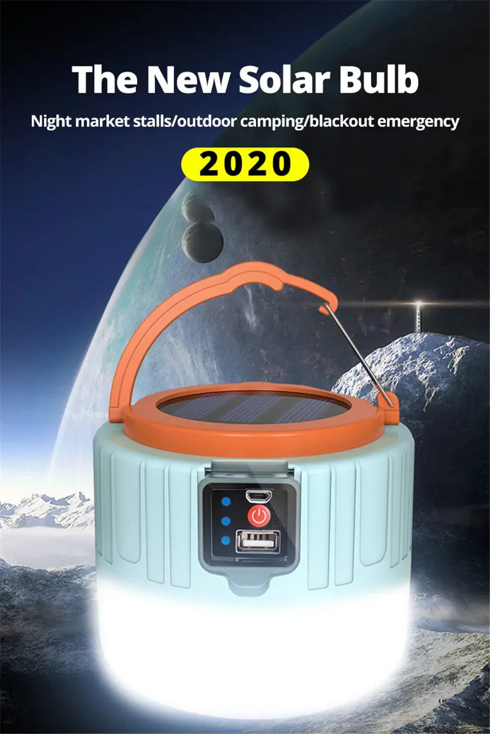 Solar Camping Light Power Bank LED Camping Lanterns with Remote Control Waterproof Outdoor Tent Light Rechargeable Flashlight
