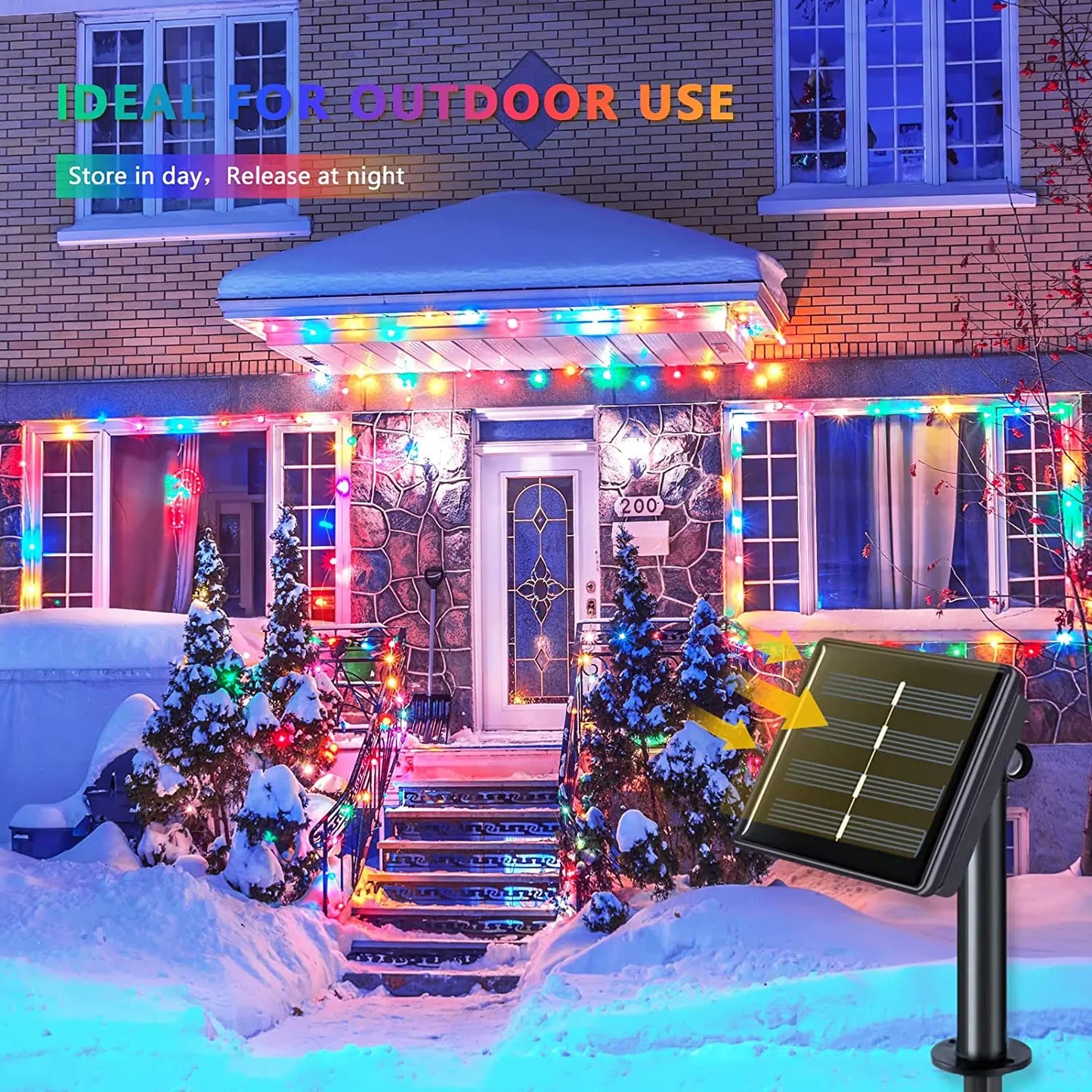 Solar Christmas String Lights Outdoor Waterproof 400LED Fairy Light for Outside Yard Tree Patio Garden Wedding Christmas Decor