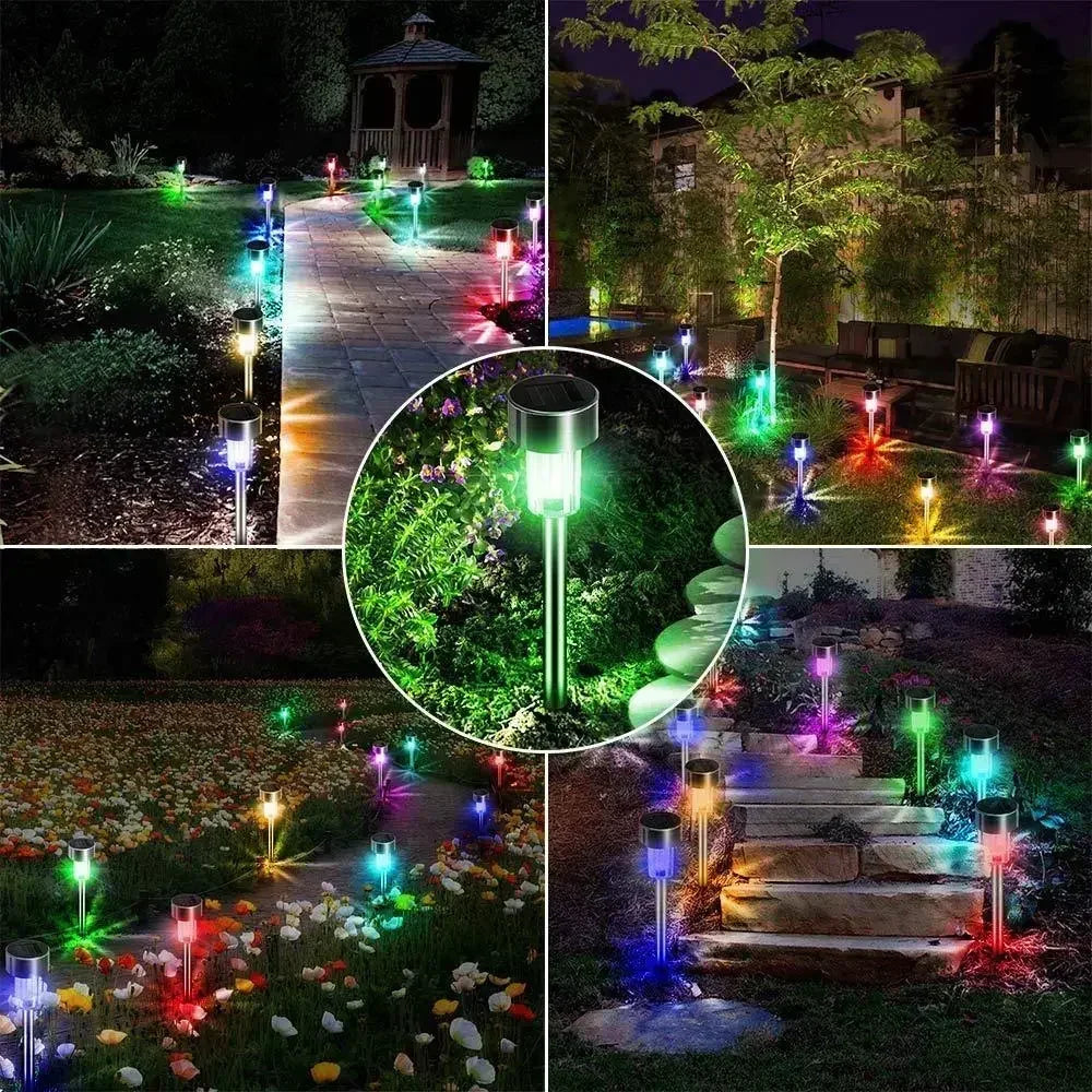 LED Solar Pathway Lawn Lights Outdoor IP65 Waterproof Lantern Decoration Lamps for Garden Walkway Path Driveway Patio Yard Lawn