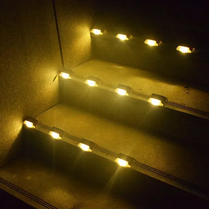 1~24PCs Solar Deck Lights Outdoor Waterproof LED Garden Step Light Stair Decorative Fence Lighting Patio Stairs Railing Pathway