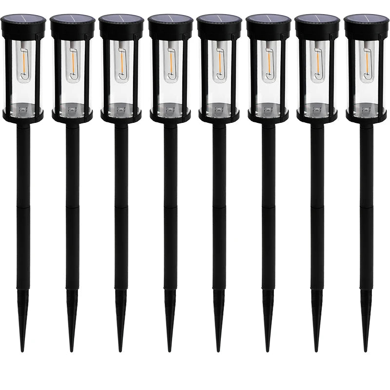 Retro Solar Pathway Warm Lights Outdoor Waterproof Solar Powered Garden for Walkway Yard Backyard Landscape Lighting Decorative