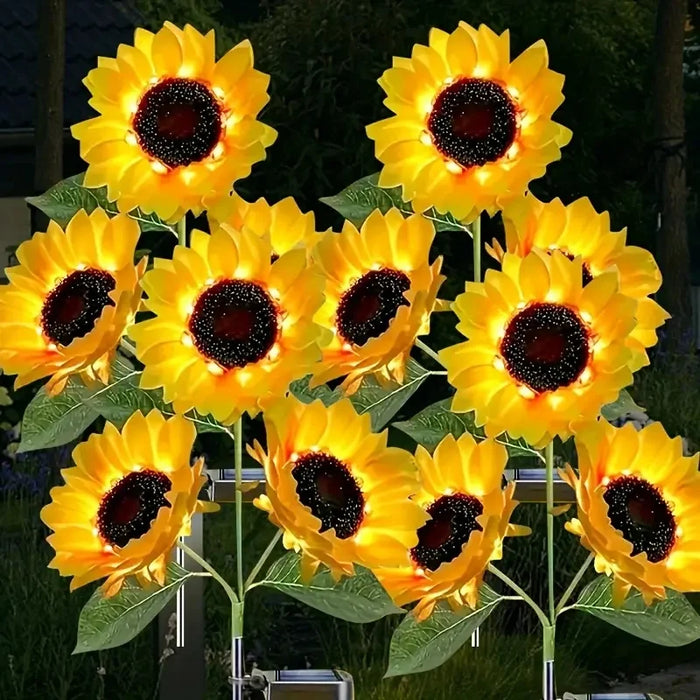 Solar Sunflower Light Solar LED Sunflower Light | Outdoor Decorative Ground Insert Landscape Light | Yellow Flower Decoration