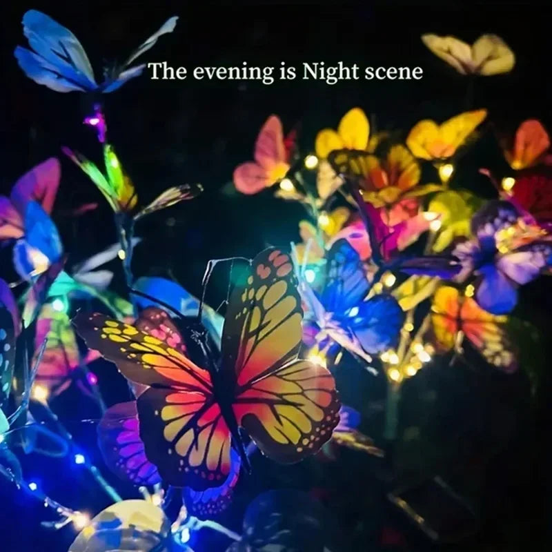 Solar Butterfly Tree Lights Outdoor Decorative Solar Garden Light Yard Lawn Waterproof Sunlight Festival Wedding Roof Decoration