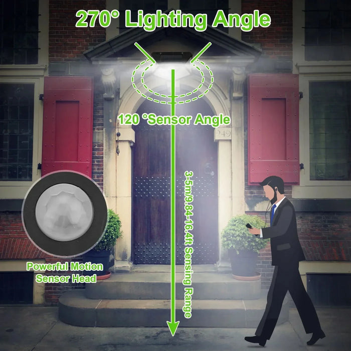 Solar Wall Lamp Outdoor 100LED Lampwaterproof Motion Sensor Solar Powered Sunlight Street Lamp Garden Railing Decorative Lamp