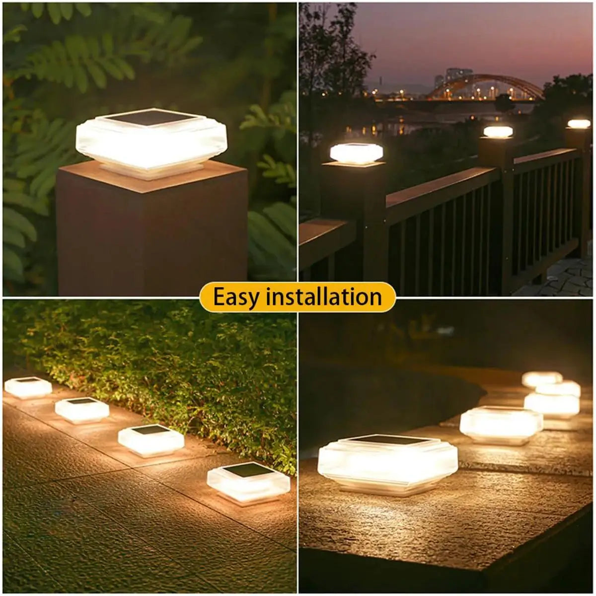 Led Solar Post Light Warm Pillar Lamp Rechargeable Outdoor With Lamps Landscape Garten Floor Panel Drop Lampe Powered Decoration