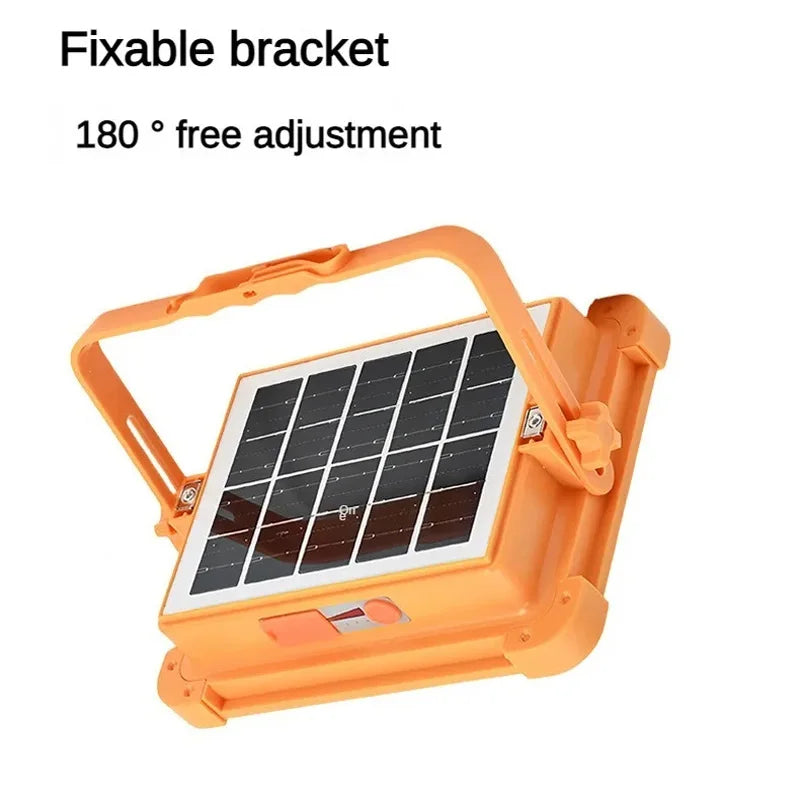 Solar Powered Led Streetlight Outdoor Portable Waterproof Flashlight Reflector Spotlight Projector Floodlight Construction Light