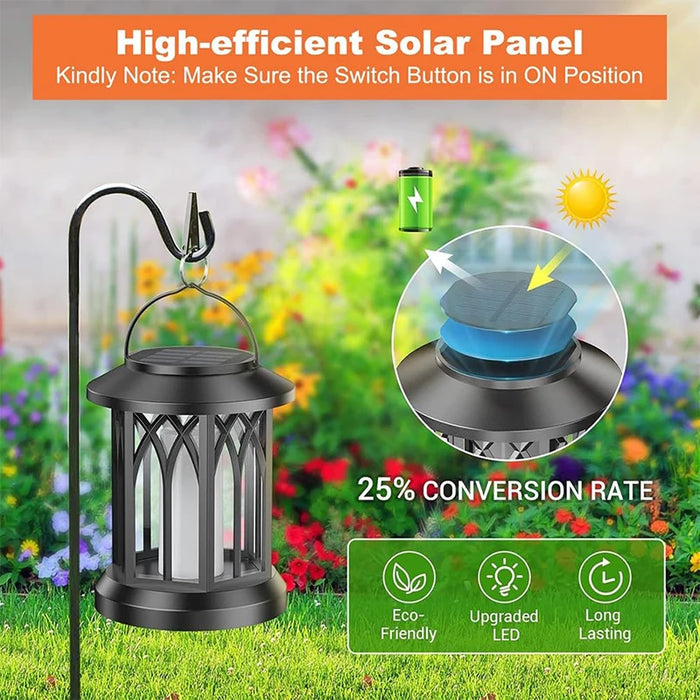 Dancing Flame Solar Lantern Outdoor Solar Flame Lamp Clip Lantern Landscape Pendant Lamp High-power Street Lamp Courtyard Lights