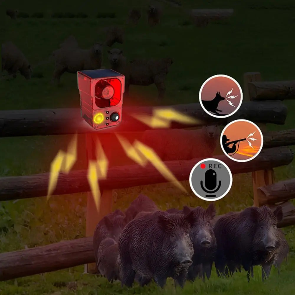 Solar Energy Solar Powered Alarm Audible and Visual Alarm Strobe Solar Anti-theft Device Infrared Sound Recording