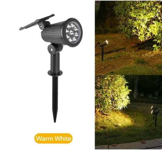 9 LED Solar Spotlights, Outdoor Waterproof Spotlights, Backyard Lighting, Ground Mounted Lawn Lights With Adjustable Brightness