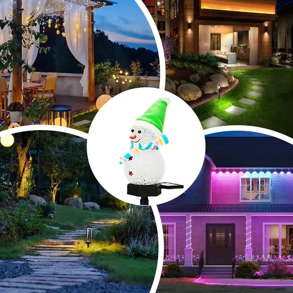 Snowman Stake Lights Solar Powered Snowman Lights Waterproof Solar Christmas Decorations Outdoor Solar Energy For Christmas