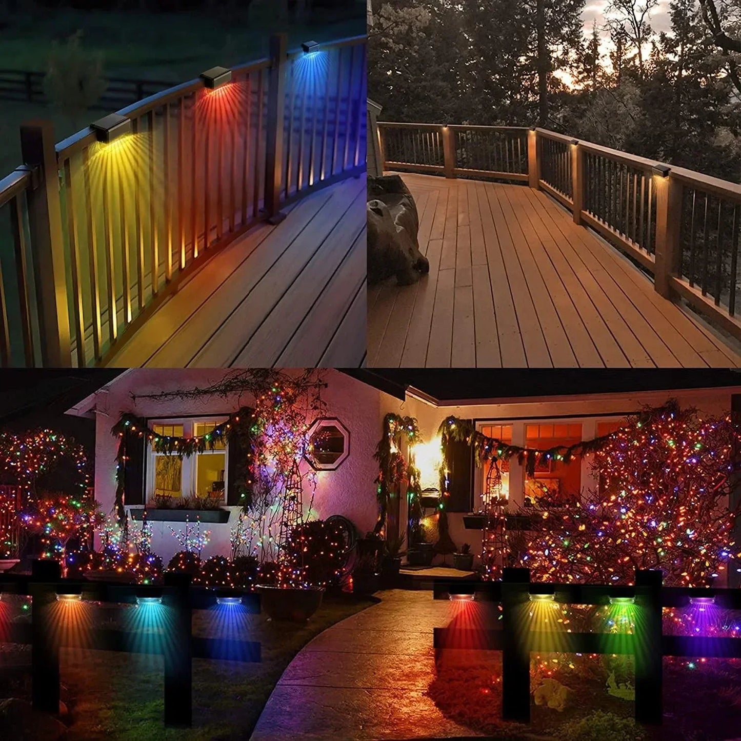 4/8/12 Pcs Solar Fence Lamp Outdoor LED Lighting Garden Fence Decoration Illumination for Courtyard Stairs or Exterior Wall