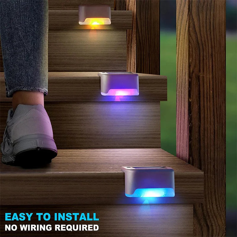 2/4/8/16 Pack Solar Deck Lights LED Waterproof Outdoor Solar Powered LED Step Lights For Decks Stairs Patio Yard Garden Decor