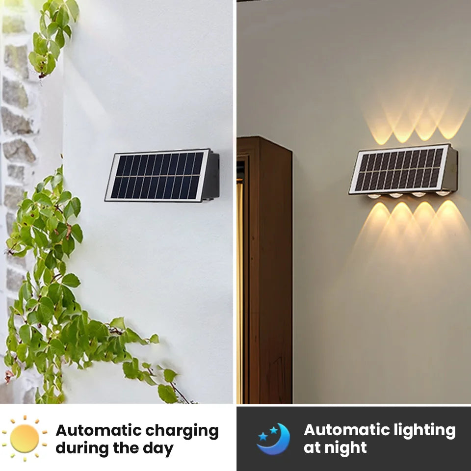 Solar LED Wall Lights Outdoor Solar Lamp Solar Powered Sunlight Street Light Garden Courtyard Waterproof Wall Light