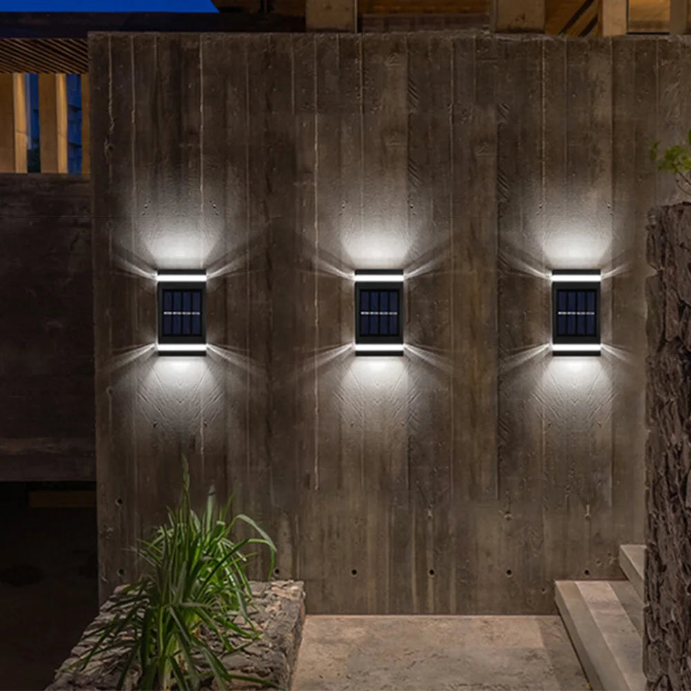 Solar Wall Lamp Outdoor Waterproof Fence Light Solar Powered LED Lamp Garden Step Light Yard Lawn Landscape Lamp Patio Decor