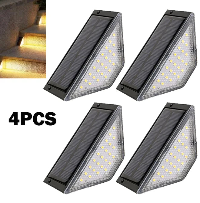 Solar Stair Lights Solar Step Light Outdoor Anti-theft Waterproof IP67 Decor for Garden Stair Deck Front Porch and Patio