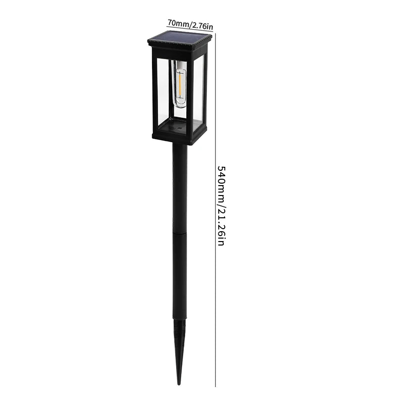 2PCS Solar Pathway Warm Lights Outdoor Waterproof Solar Powered Garden for Walkway Yard Backyard Landscape Lighting Decorative