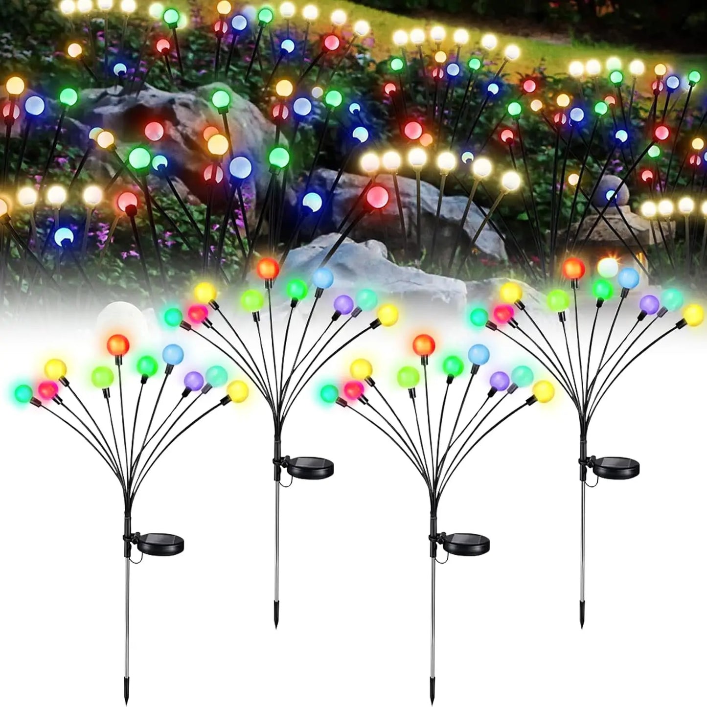 solar garden lights 10 LED solar firefly lights swaying with the wind outdoor waterproof LED lights courtyard landscape