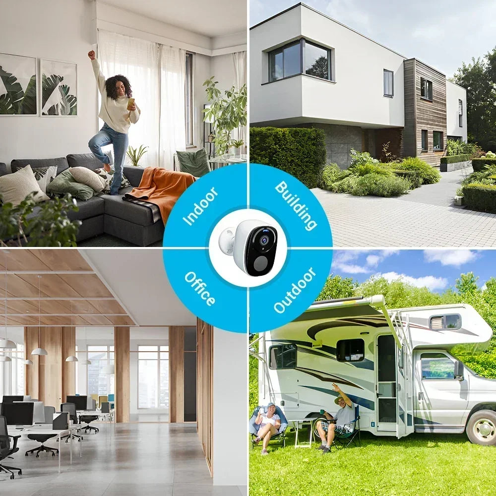 4G Solar Surveillance Camera Wireless Outdoor 2K 5MP Battery Powered Security Camera Spotlight Siren 2-Way Audio Waterproof
