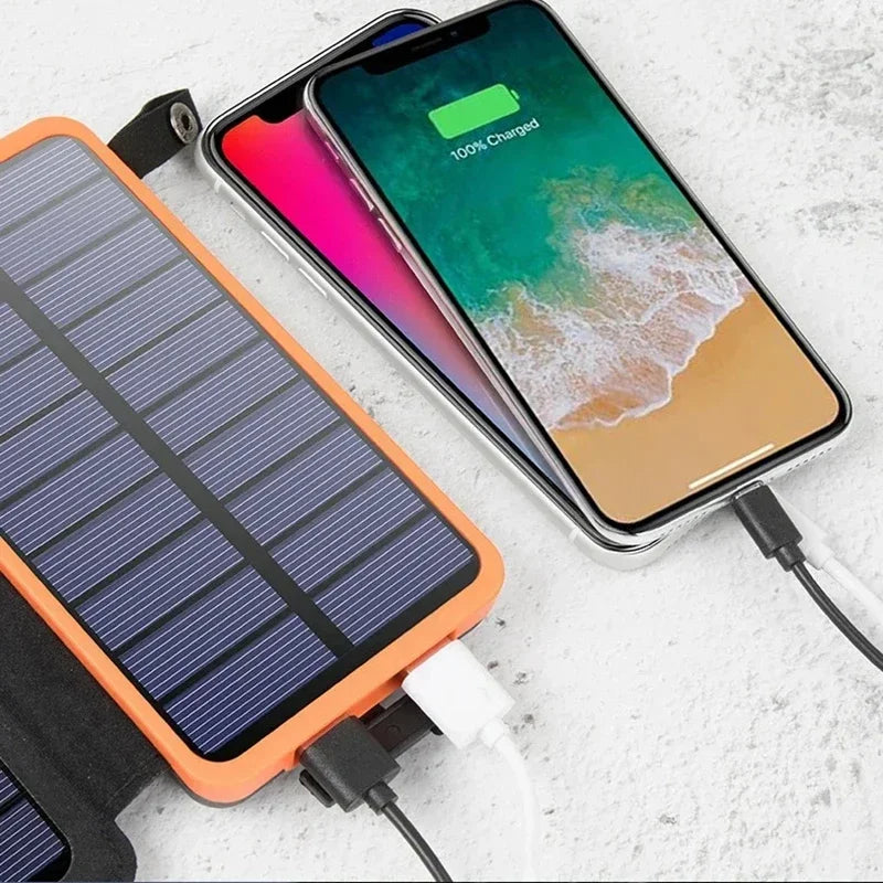 100000mAh Solar Power bank Portable Folding Solar Panels USB Fast charging Outdoor Camping Waterproof Sun Power For iPhone 