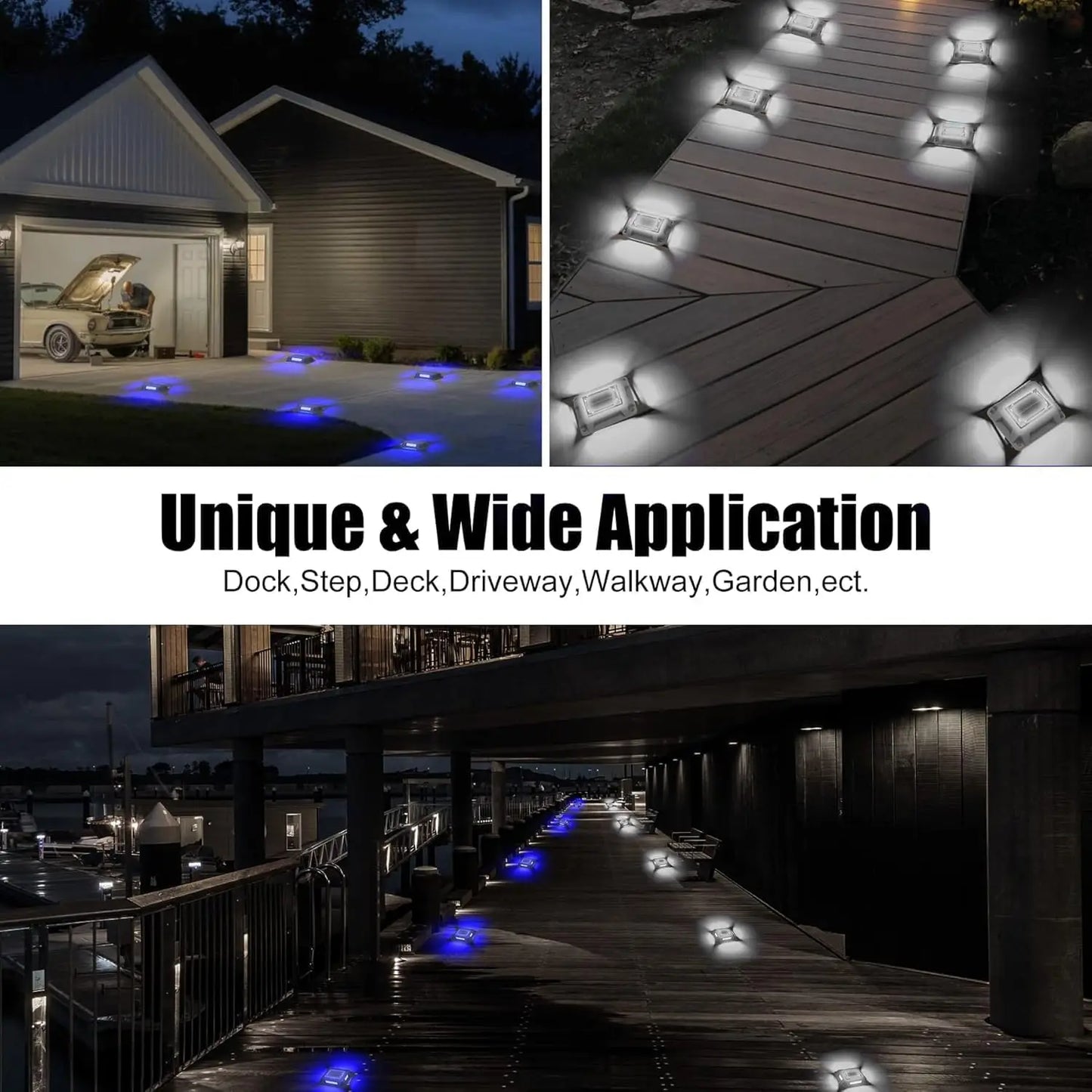 1pc 6LED Outdoor Deck Lights Solar Garden Step Lighting IP65 Waterproof For Stairs Patio Pathway Yard Fence Wall Lamp