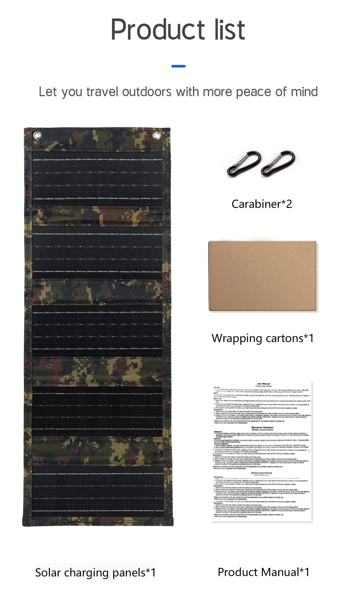 35W Portable Foldable Solar Panel Charger with USB Port - Compact & Lightweight Design for Outdoor Travel & Camping