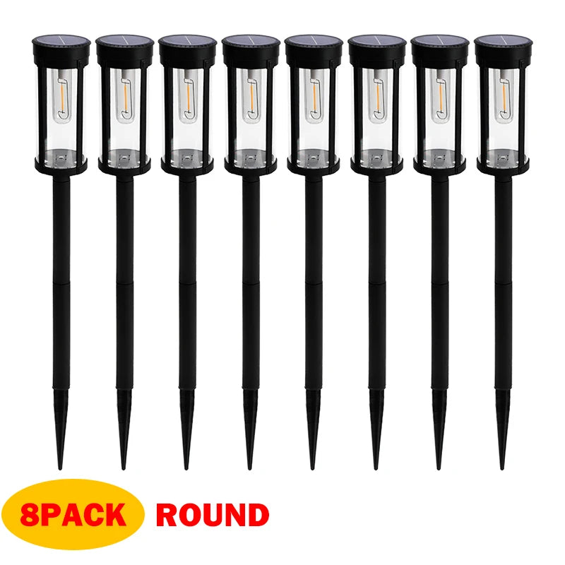 Solar Pathway Lawn Lights Outdoor Walkway Garden Tungsten lamp Waterproof Landscape Light Auto On/Off Lights for Yard Lawn Patio