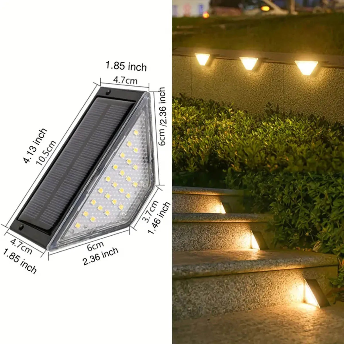 1/2/4pcs LED Solar Stair Light 3000K Waterproof Outdoor Garden Passage Courtyard Terrace Guardrail Step Light Landscape Light