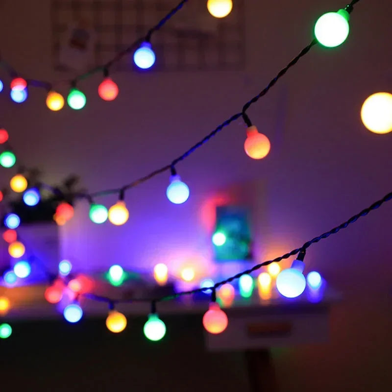 Solar Ball String Lights 8 Modes Lighting for Outdoor Garden House Fence Balcony Tree Party Street Wedding Party Decoration